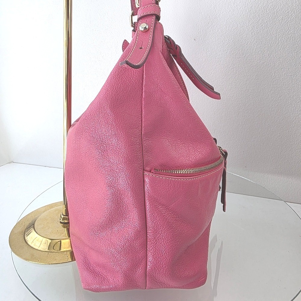 Dooney Bourke Pink Dillen Hobo Bag Pebble Leather Large - Picture 4 of 16